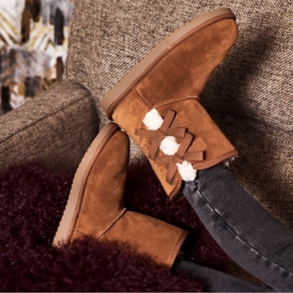 Koolaburra by UGG Victoria Short Boot Cognac Kids Size 5 - Picture 10 of 11